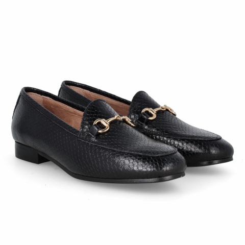 MOCASÍN PIEL PITON NEGRO