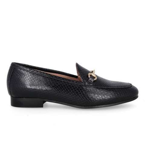 MOCASÍN PIEL PITON NEGRO