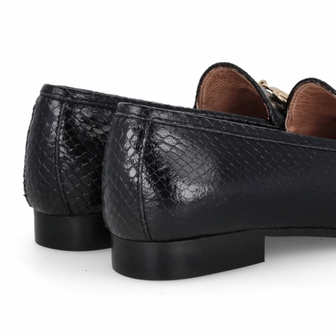 MOCASÍN PIEL PITON NEGRO