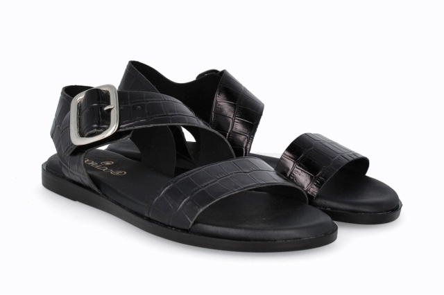 SANDALIA RABAT NEGRO MENORCA