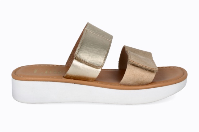 SANDALIA METALIZADO BEIG-PLATINO TOKIO