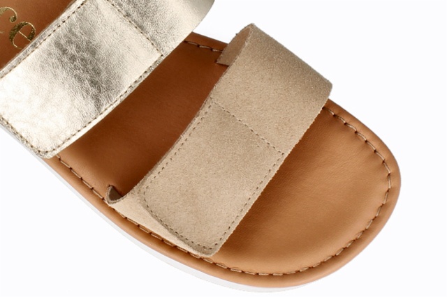 SANDALIA METALIZADO BEIG-PLATINO TOKIO