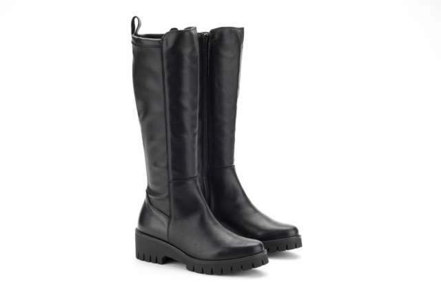 BOTA PIEL NEGRO CON CREMALLERA
