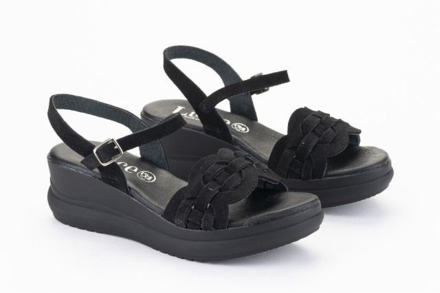 SANDALIAS CUÑA NEGRAS