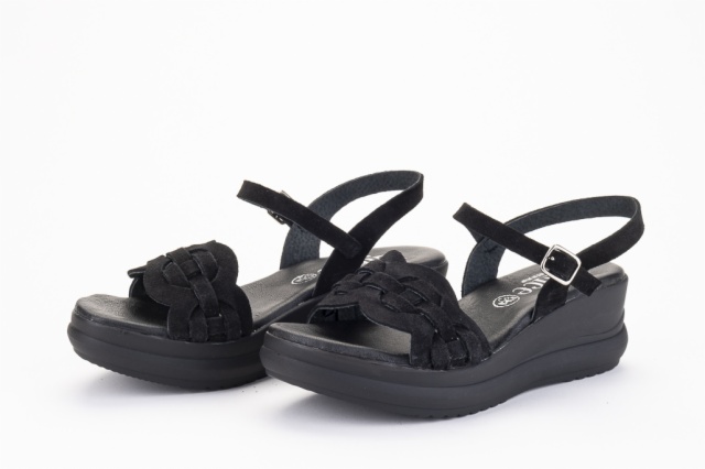 SANDALIAS CUÑA NEGRAS