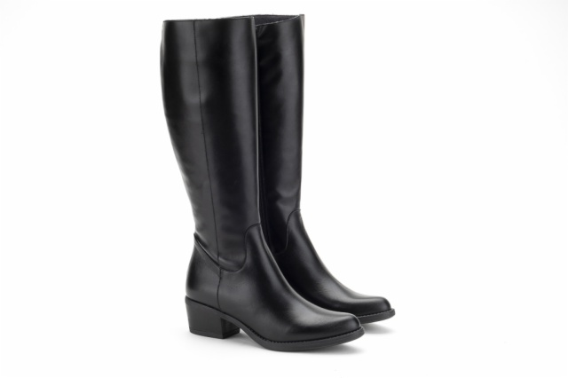 BOTA COWBOY DE PIEL NEGRA PISO DAKOTA