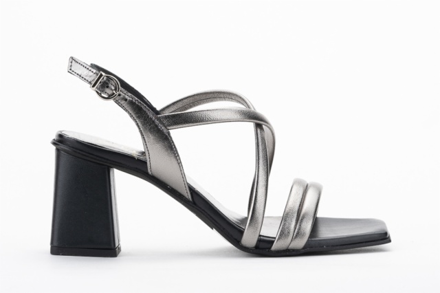 SANDALIAS TACÓN FLORENCIA  PLOMO