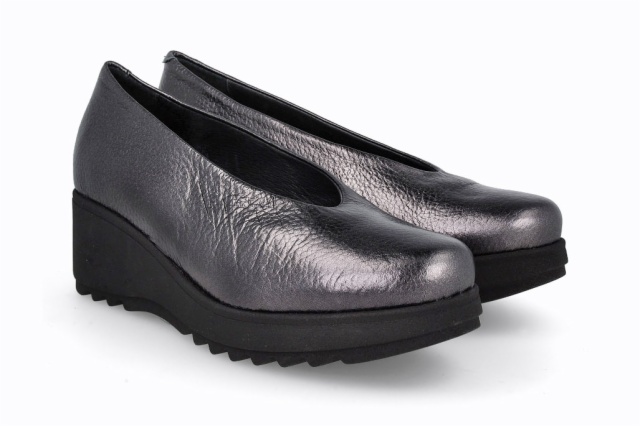 ZAPATO CUÑA ESTRELLA METALIZADO