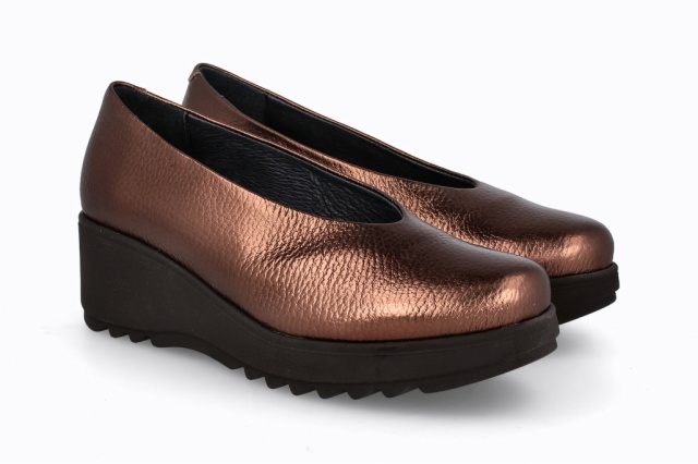 ZAPATO CUÑA ESTRELLA MARRON