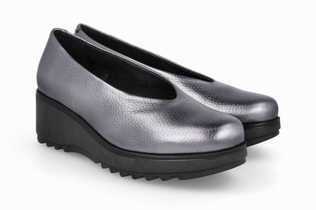 ZAPATO CUÑA ESTRELLA PLOMO