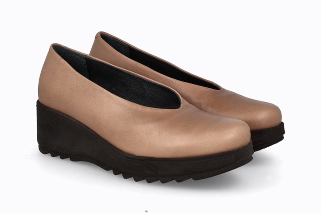 ZAPATO CUÑA ESTRELLA MARRON