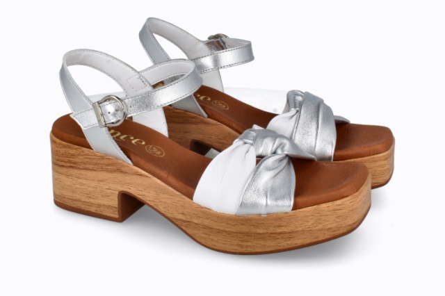 SANDALIAS PLATA-BLANCO ABRIL