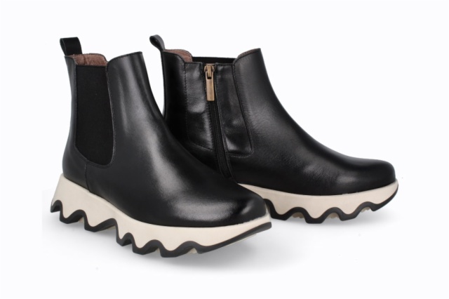 SNEAKER OLA PIEL NEGRO