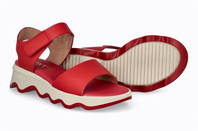 SANDALIA MAREA BUGUI VELCRO ROJO