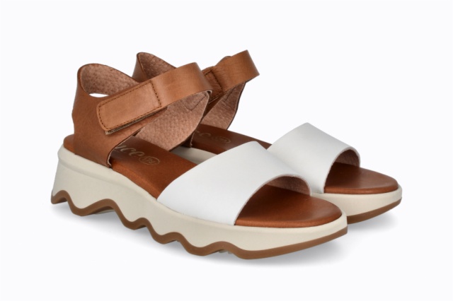 SANDALIA MAREA VELCRO VELVET BEIG OCRE