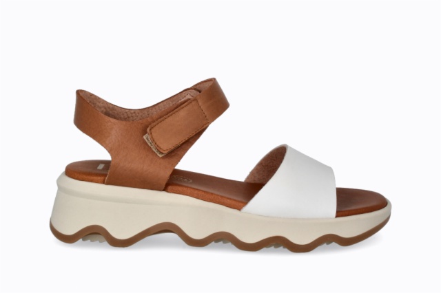 SANDALIA MAREA VELCRO VELVET BEIG OCRE