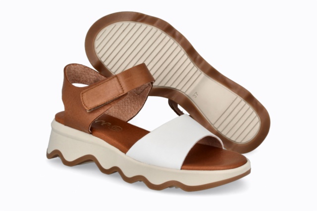 SANDALIA MAREA VELCRO VELVET BEIG OCRE