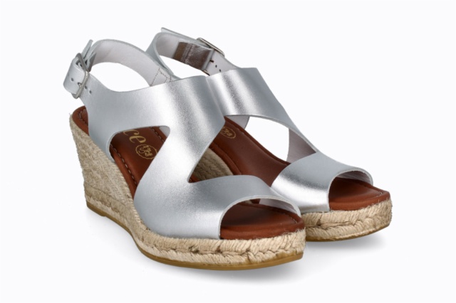 SANDALIA METALIZADO PLATA YUSTE NATURAL