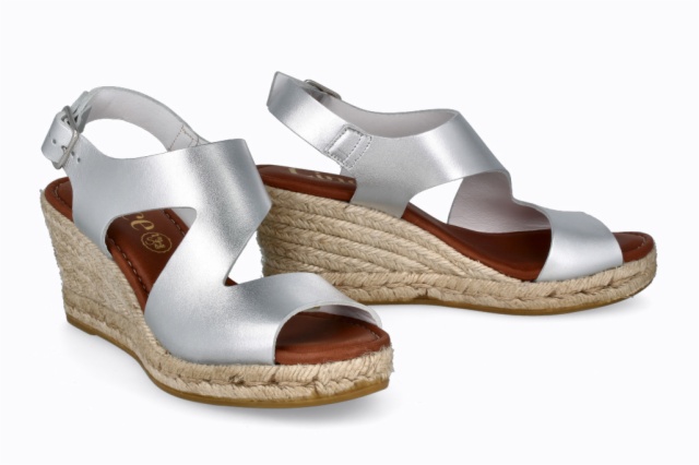 SANDALIA METALIZADO PLATA YUSTE NATURAL