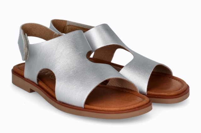 SANDALIA METALIZADO PLATA ARUBA OCRE