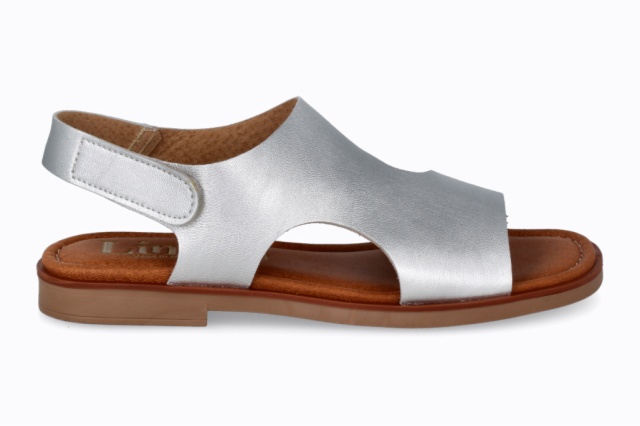 SANDALIA METALIZADO PLATA ARUBA OCRE