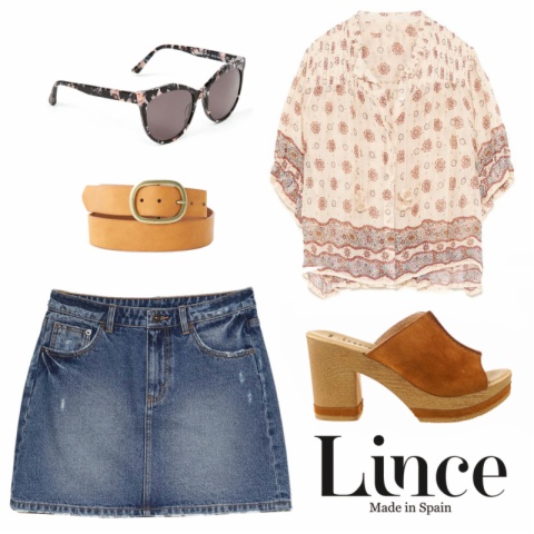 Falda denim y ¡zueco serraje Lince!